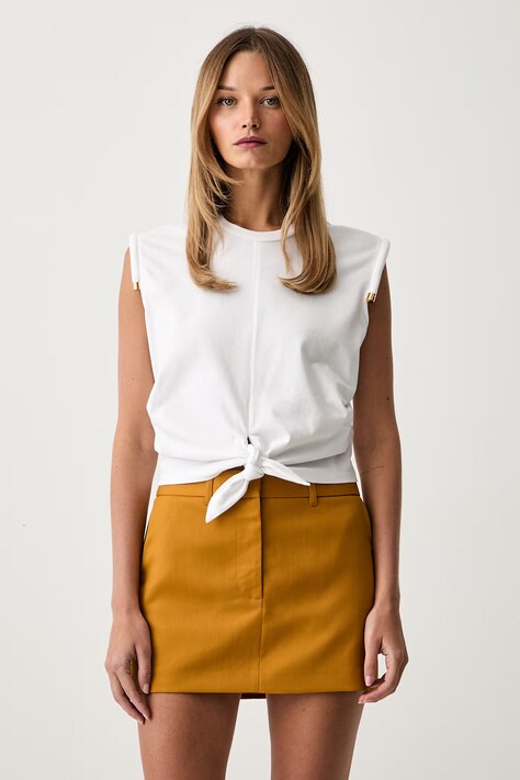 Elisabetta Franchi top damski bawełniany biały MA00766E2