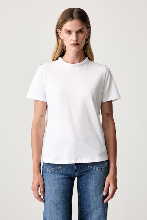 Elisabetta Franchi tričko dámské bavlněné bílé MA00266E2