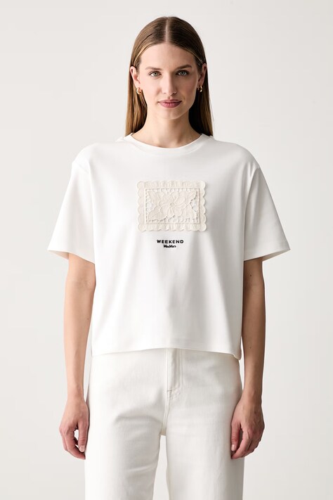Weekend Max Mara T-shirt damski bawełniany WKDSALA biały 2625976051600