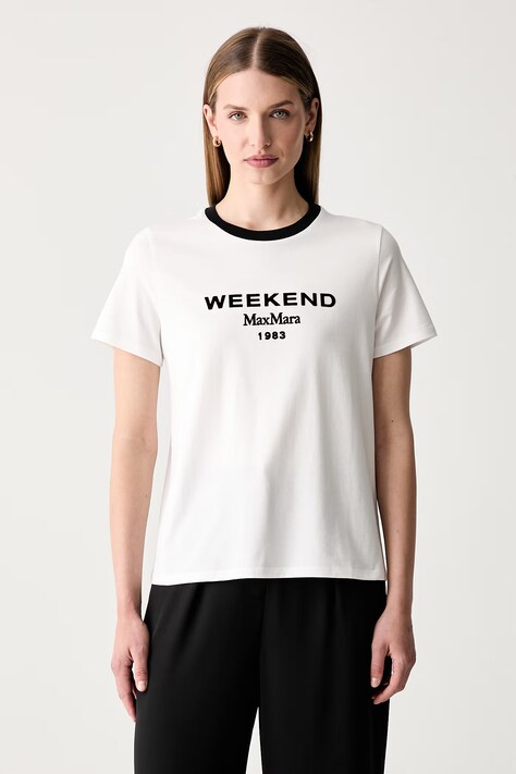 Weekend Max Mara T-shirt damski bawełniany WKDEDISON biały 2625976041600
