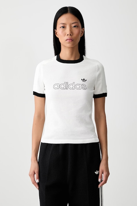adidas Originals Mesh Cali t-shirt da donna bianca KQ5830
