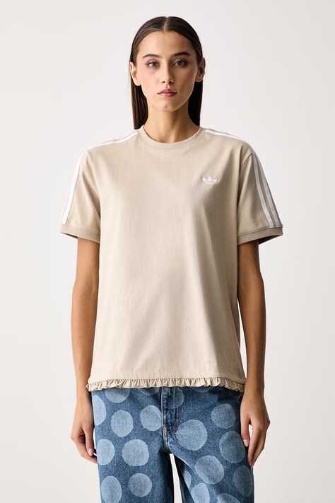 adidas Originals T-shirt γυμναστικής γυναικείο με βαμβάκι Pleated μπεζ LG4315