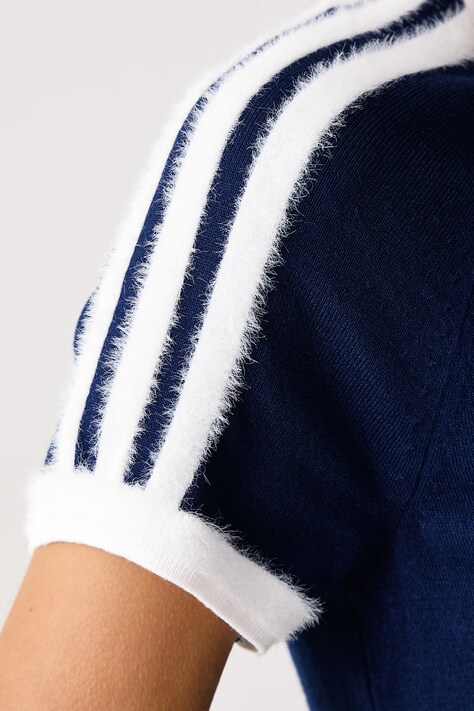 adidas Originals T-shirt γυναικείο με βισκόζη Knitted σκούρο μπλε KW2606