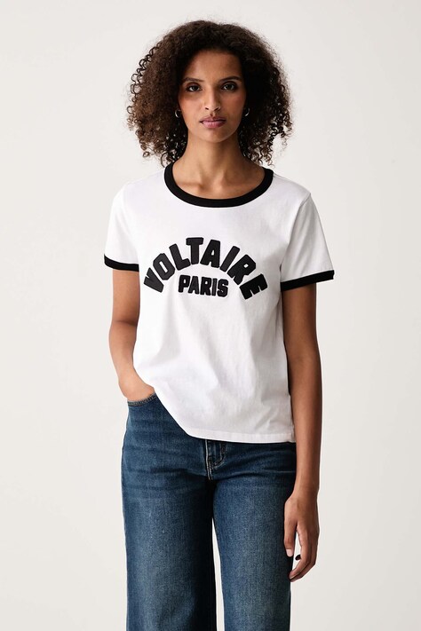 Zadig&Voltaire Тениска дамска от памук ALYS бяла JWTS02851