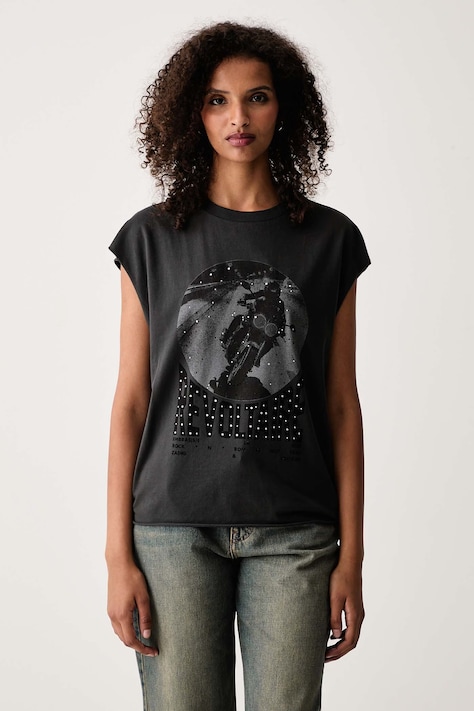 Zadig&Voltaire Top ženski bombažen CLOE siv JWTT01295