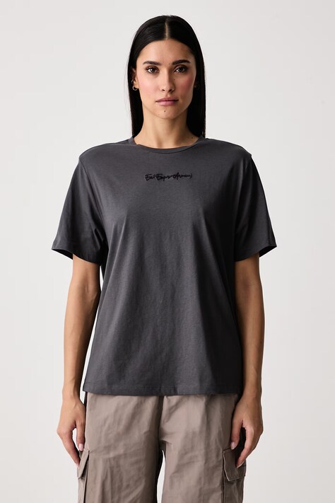 EA7 Emporio Armani T-shirt damski bawełniany szary AF12503.7W001430