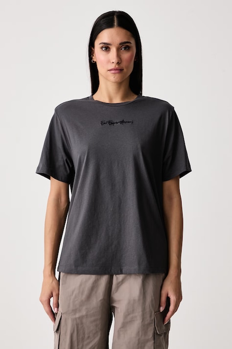 EA7 Emporio Armani T-shirt damski bawełniany szary AF12503.7W001430