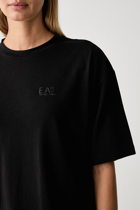 EA7 Emporio Armani T-shirt γυναικείο βαμβακερό με ελαστάν μαύρο AF10373.7W001668