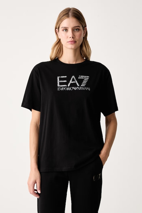 EA7 Emporio Armani Oversize tričko dámské bavlněné černé AF12503.7W001365