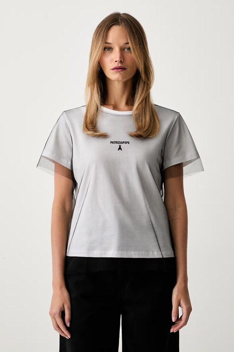 Patrizia Pepe T-shirt damski biały 8M0286 J0073