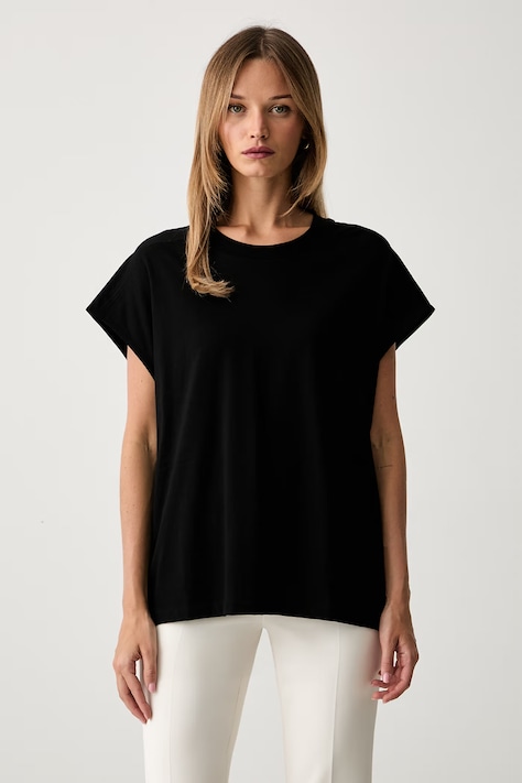 Patrizia Pepe T-shirt damski bawełniany czarny 8M0103 J0038