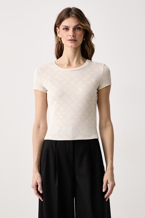 Guess T-shirt γυναικείο MARILU μπεζ V6BP14 K7191