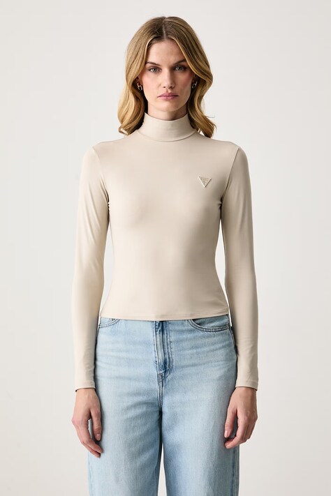 Guess Longsleeve damski ELIRA beżowy V6BP13 K6933