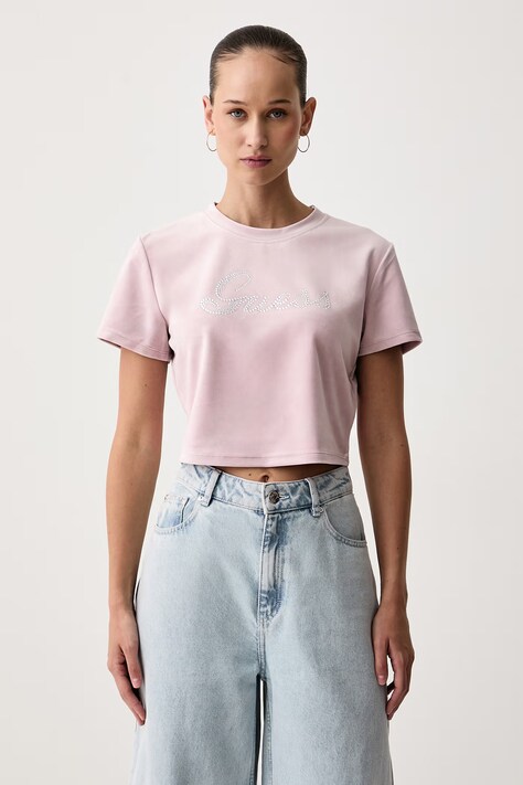 Guess T-shirt damski AMALIA fioletowy V6BI10 K6306