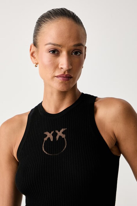 Pinko pleteni top za žene s vunom crni 107321 A18M