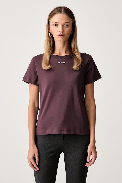 Pinko kratka majica ženska bombažna bordo 100373 A3HK
