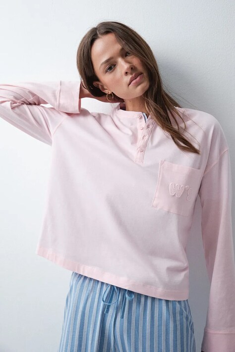women'secret T-shirt lounge damski bawełniany różowy 3274529