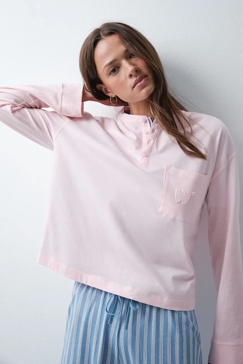 women'secret T-shirt lounge damski bawełniany różowy 3274529