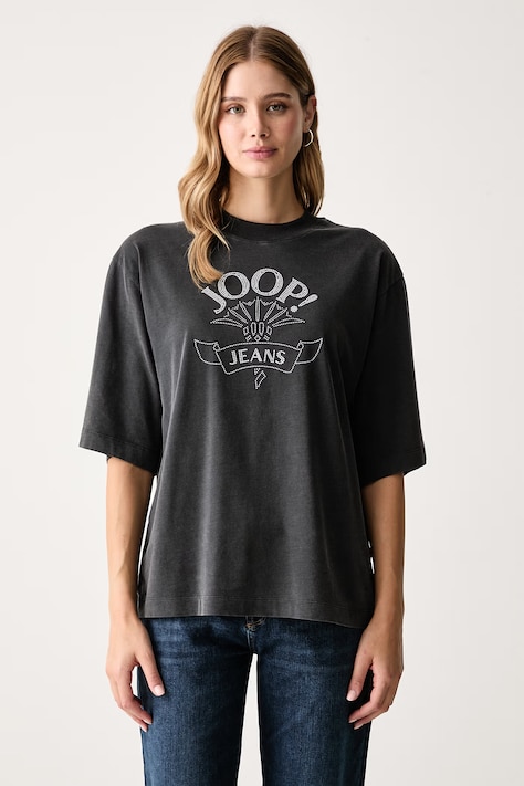 Joop! T-shirt damski bawełniany szary 30104537