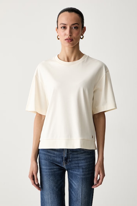 Joop! T-shirt damski bawełniany beżowy 30103304