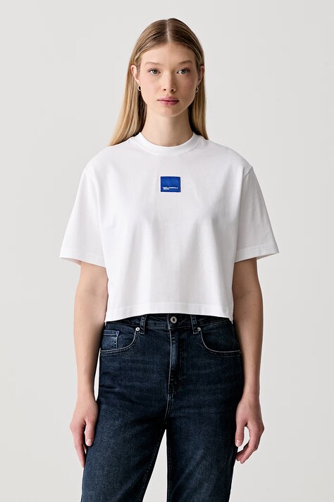 Karl Lagerfeld Jeans T-shirt damski bawełniany biały B3W17022