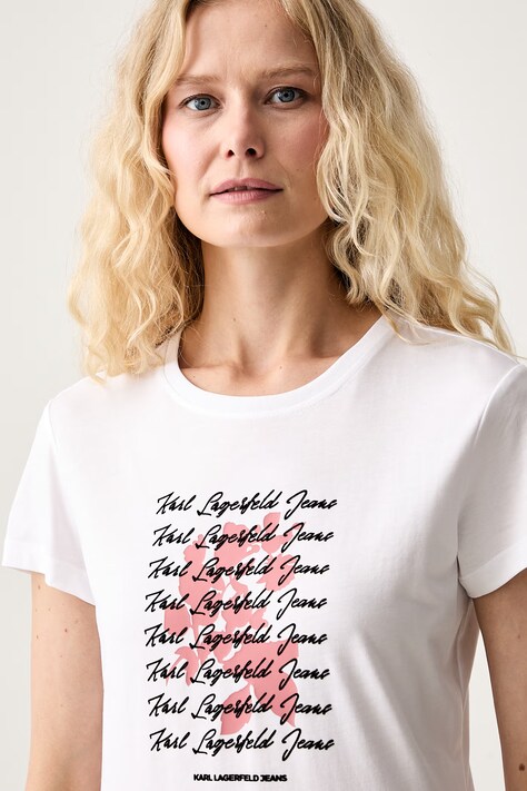 Karl Lagerfeld Jeans футболка жіноча з бавовною — AW26-TSDZI6, білий — фото 4