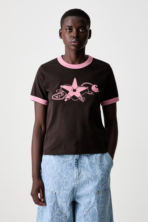 Carhartt WIP W  S/S Outlaw Star Ringer majica od pamuka za žene smeđa I036928