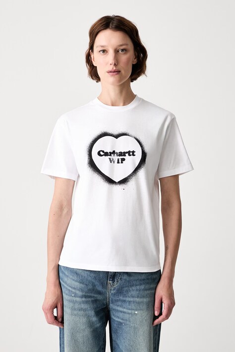 Carhartt WIP W  S/S Spray Heart tričko bavlnené dámske biele I036907