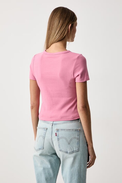 Levi's T-shirt damski z bawełną GR HAYES CROPPED różowy 008A7