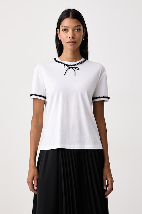Twinset T-shirt da donna in cotone bianca 262TT2550