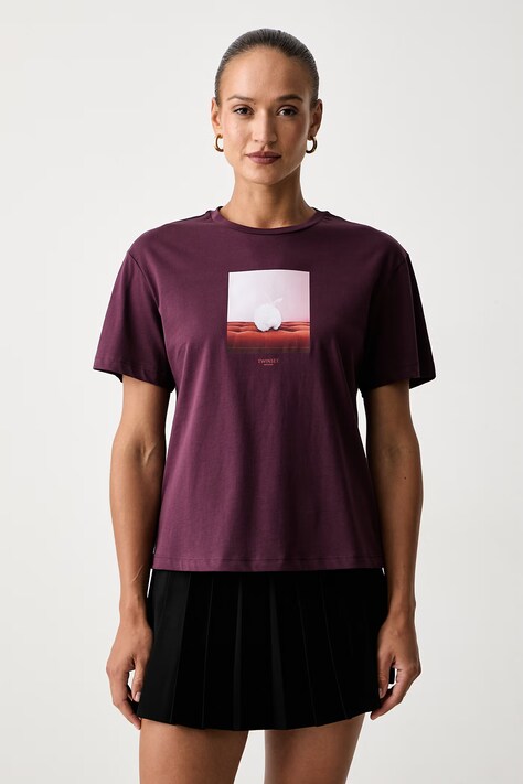 Twinset T-shirt γυναικείο βαμβακερό μπορντό 262TF2090
