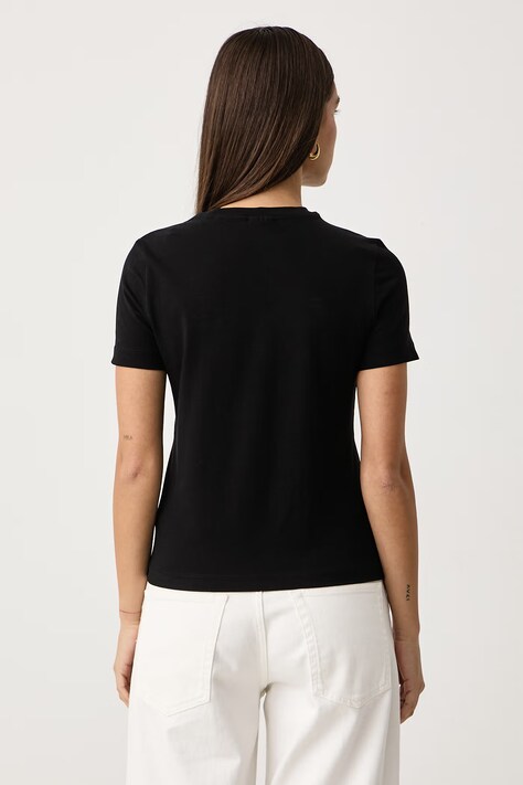 Guess T-shirt γυναικείο βαμβακερό με ελαστάν GRAZIA μαύρο V6BI17 K6746