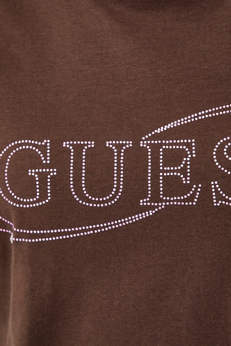 Guess T-shirt γυναικείο με βαμβάκι καφέ V6BI01 K6248