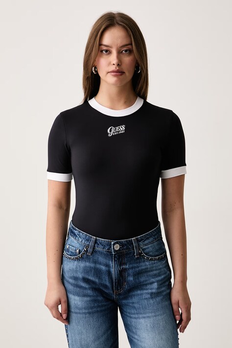 Guess T-shirt damski czarny W6BI48 K6416