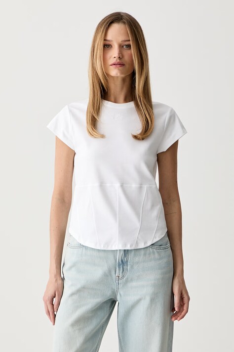 Karl Lagerfeld t-shirt γυναικείο βαμβακερό λευκό B3W17062