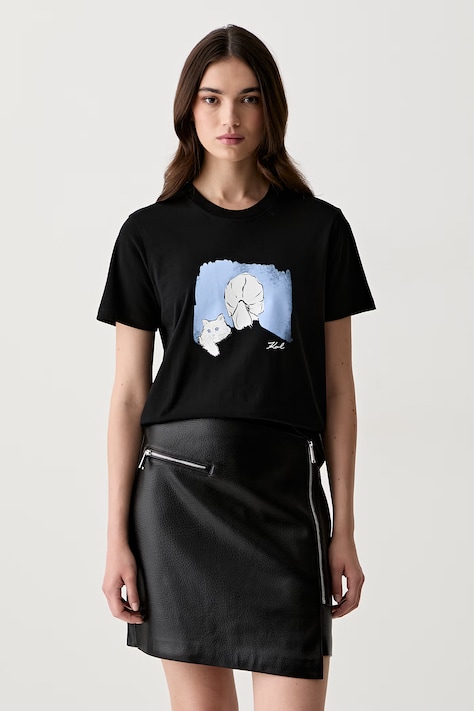 Karl Lagerfeld tricou pentru femei din bumbac negru B3W17069