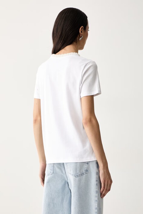 Karl Lagerfeld T-shirt damski bawełniany biały B3W17057