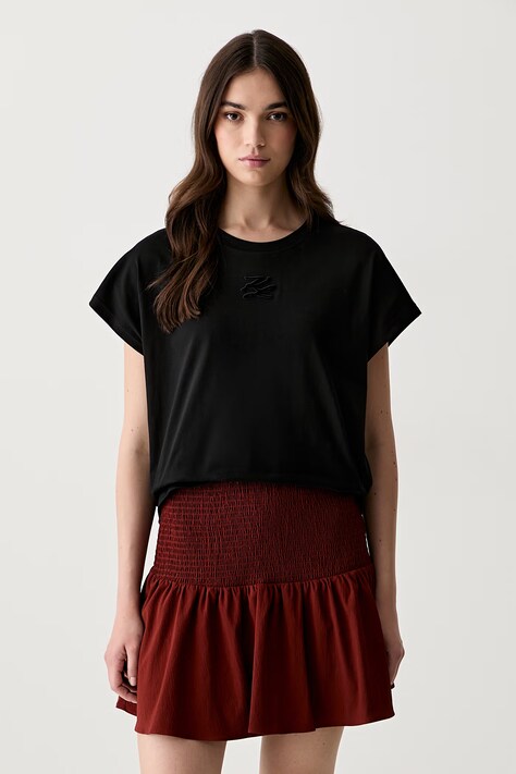 Karl Lagerfeld T-shirt damski bawełniany czarny B3W17070