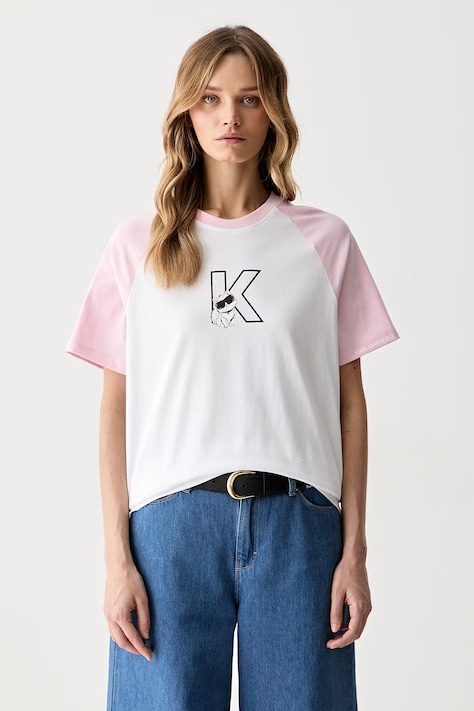 Karl Lagerfeld tričko dámské bavlněné IKON růžové B3W17091