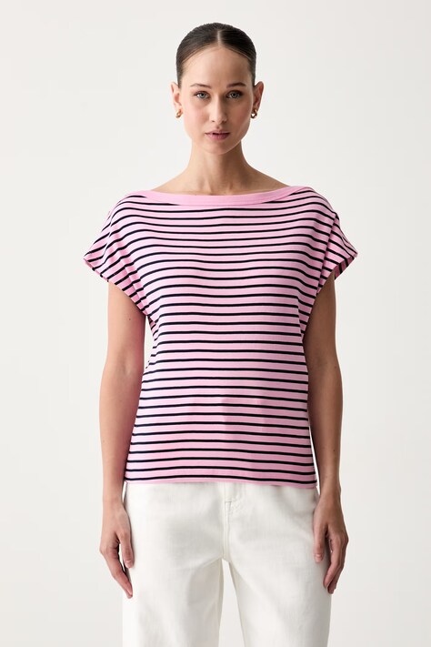 Tommy Hilfiger T-shirt damski bawełniany fioletowy WW0WW50942