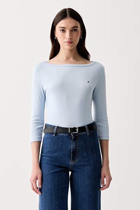 Tommy Hilfiger μακρυμάνικο Γυναικείο βαμβακερό μπλε WW0WW49928
