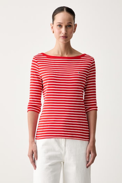 Tommy Hilfiger longsleeve damski bawełniany czerwony WW0WW49928