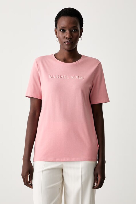 MICHAEL Michael Kors T-shirt damski bawełniany różowy MT6528597J
