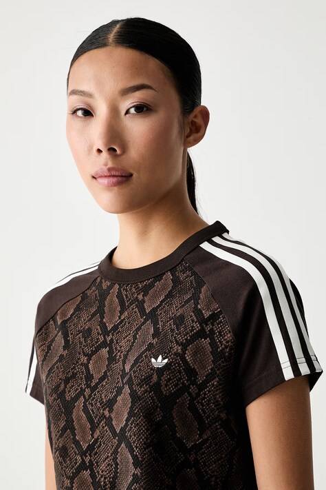 adidas Originals t-shirt γυναικείο βαμβακερό με ελαστάν Cali καφέ KX1889