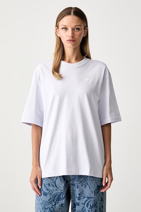 adidas Originals oversize tričko dámske bavlnené Essentials fialové KW0202