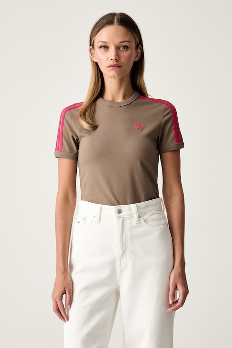 adidas Originals t-shirt γυναικείο με βαμβάκι καφέ KU8192
