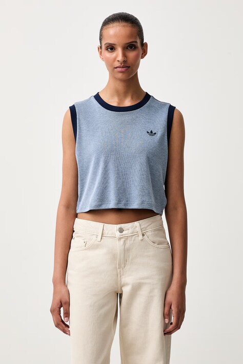 adidas Originals crop top damski z modalem Heather niebieski KS6789