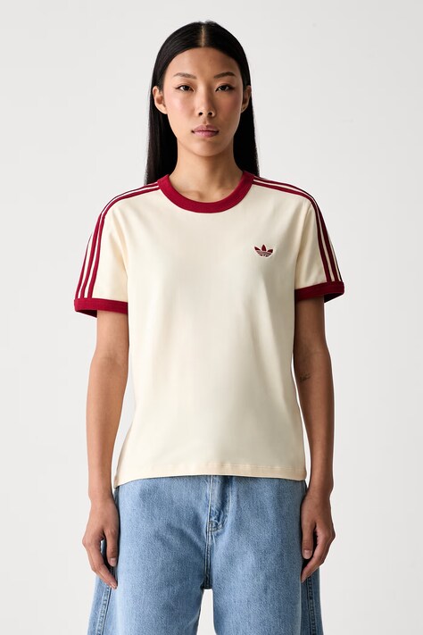 adidas Originals t-shirt γυναικείο βαμβακερό με ελαστάν μπεζ KS4780