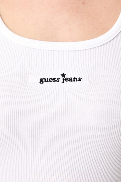 Guess Jeans топ жіночий бавовняний з еластаном — AW26-TSDZNU, білий — фото 5