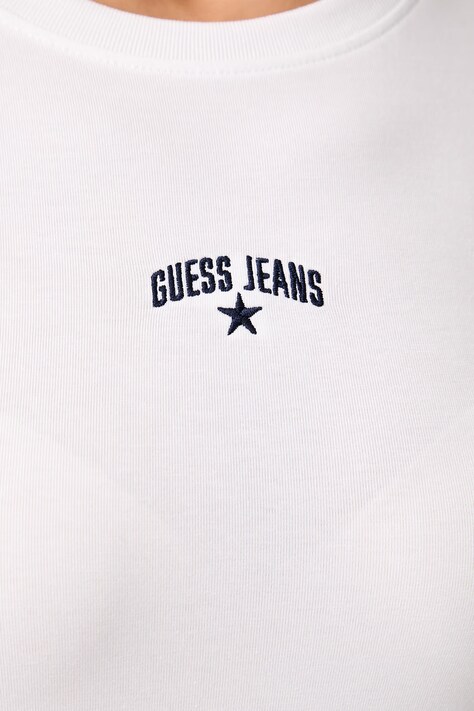Guess Jeans футболка жіноча бавовняна з еластаном — AW26-TSDZO1, білий — фото 5